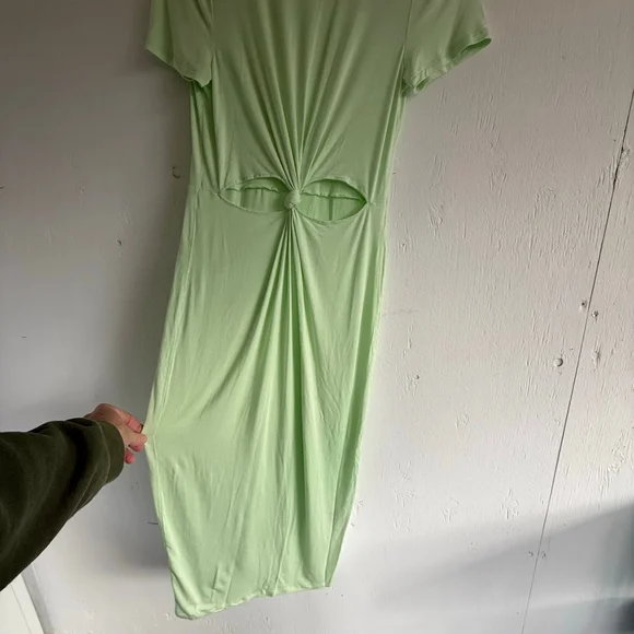 Bar III Mint Green Cutout Dress | Sheer Jersey | Size Medium - Picture 5 of 7